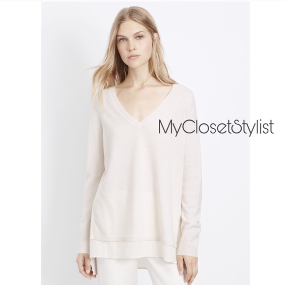 VINCE Cashmere Silk Sweater $295 V-neck Top NWT XS & XXS Choice - Picture 7 of 7
